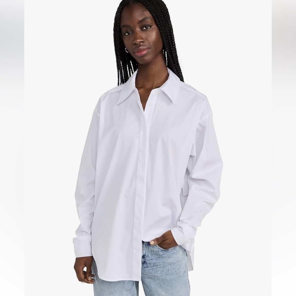 Good American Oversized White Button Down Shirt